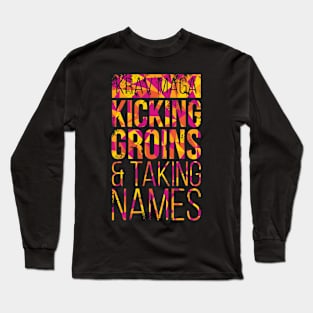 Krav Maga Kicking Groins Long Sleeve T-Shirt